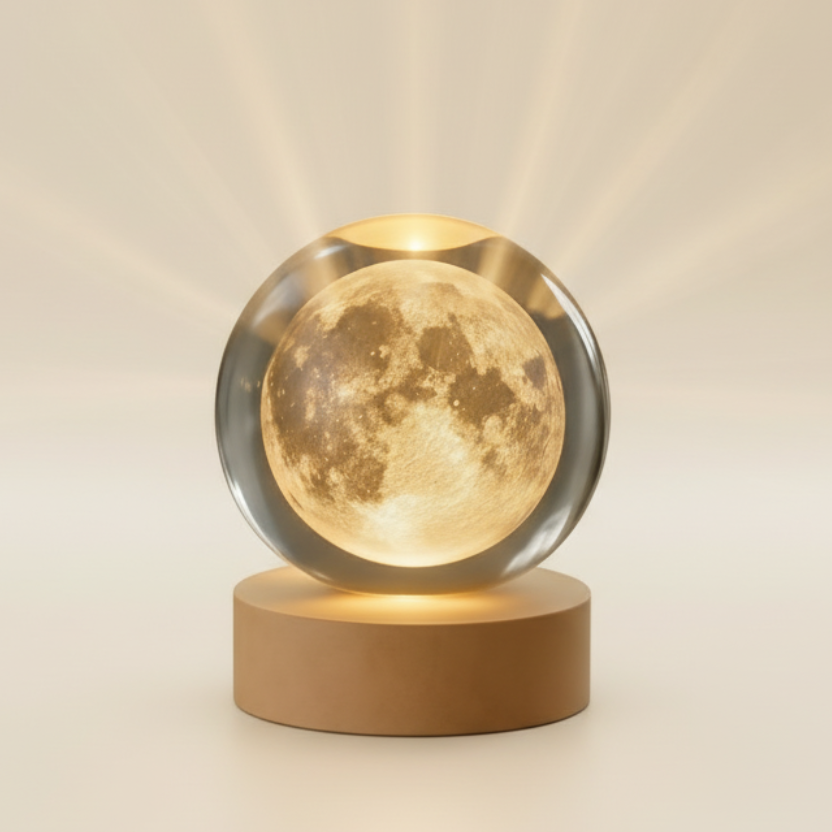Lámpara Luna Llena 3D l Flotante con Levitación Magnética