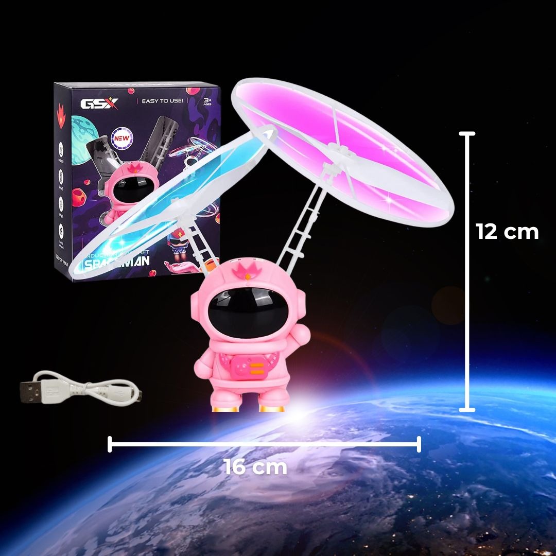 Astronauta Volador - Juguete Recargable USB con Luces LED